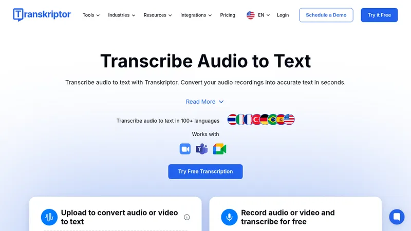 transkriptor website
