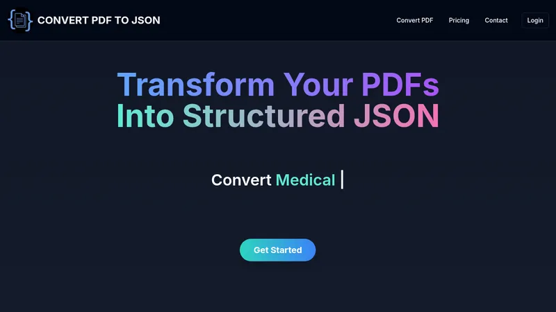 convert pdf to json website