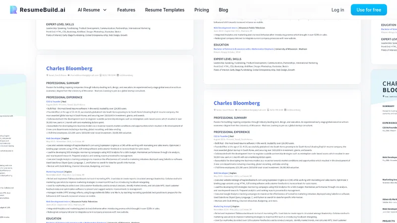resumebuild website