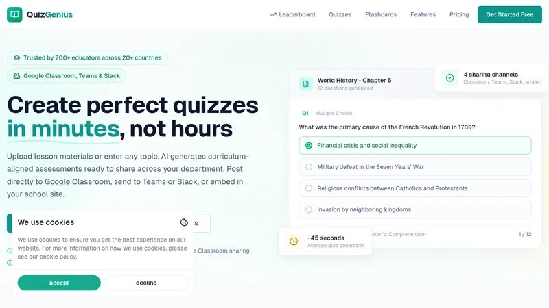 quizgeniusai website