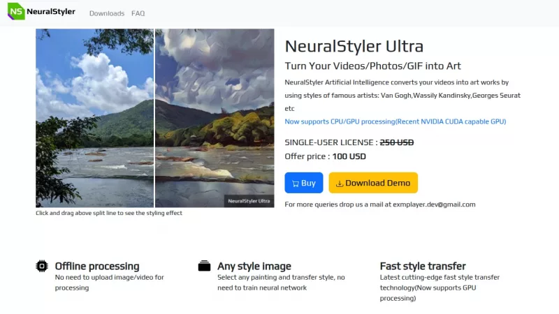 NeuralStyler screenshot