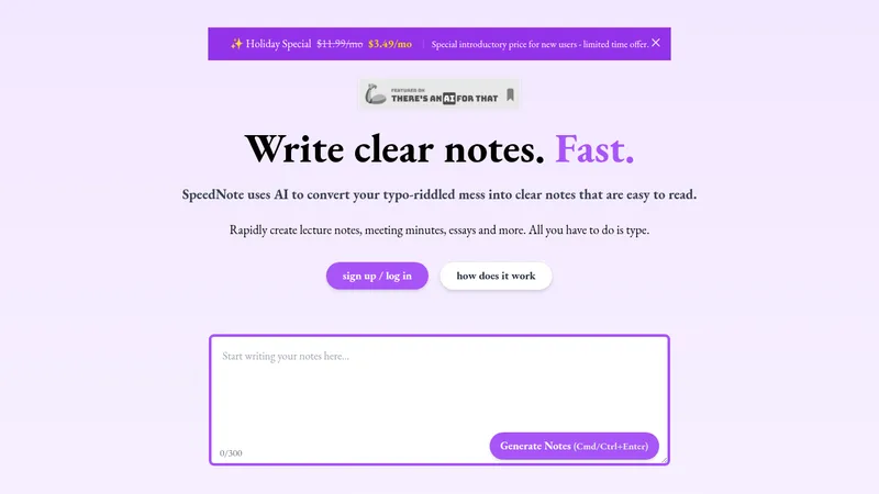 speednote website