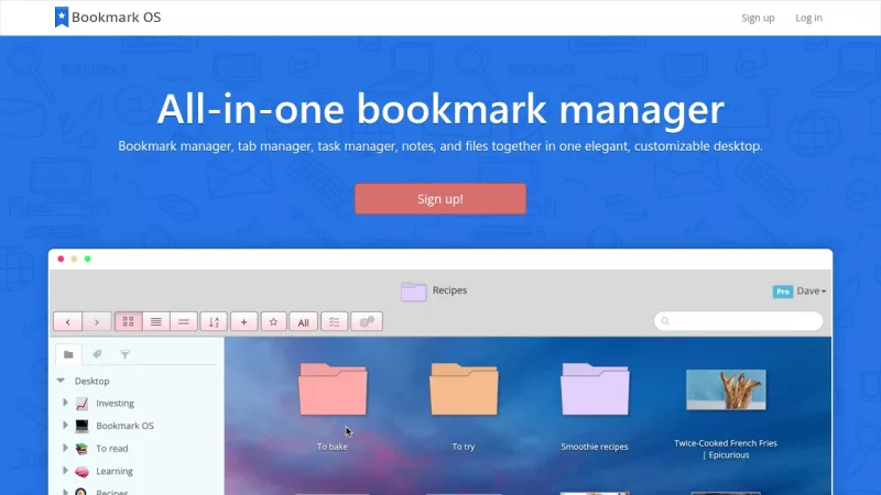 Bookmark OS screenshot
