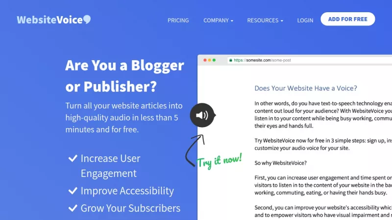 WebsiteVoice screenshot