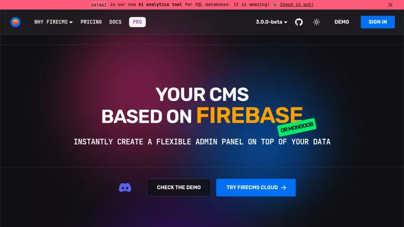 FireCMS screenshot