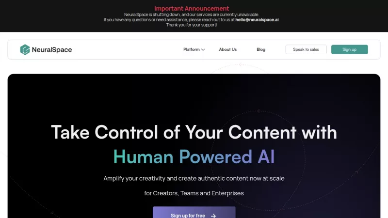 NeuralSpace screenshot