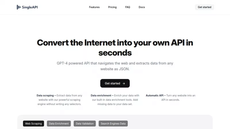 SingleAPI screenshot