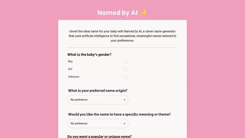 named by ai website