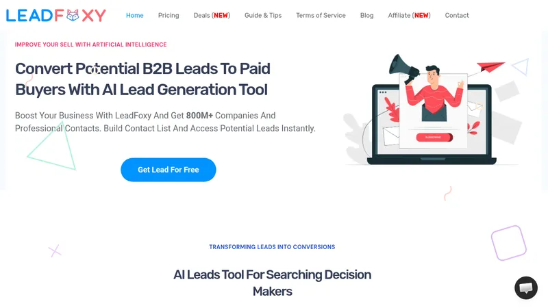 leadfoxy website
