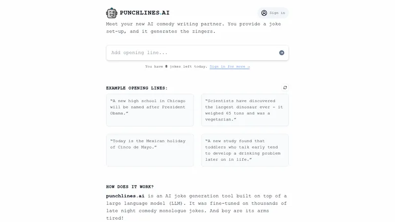 punchlines.ai website