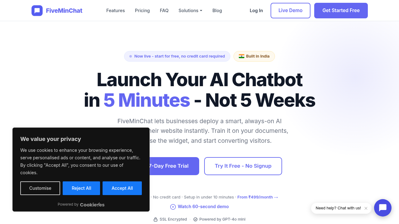 fiveminchat website
