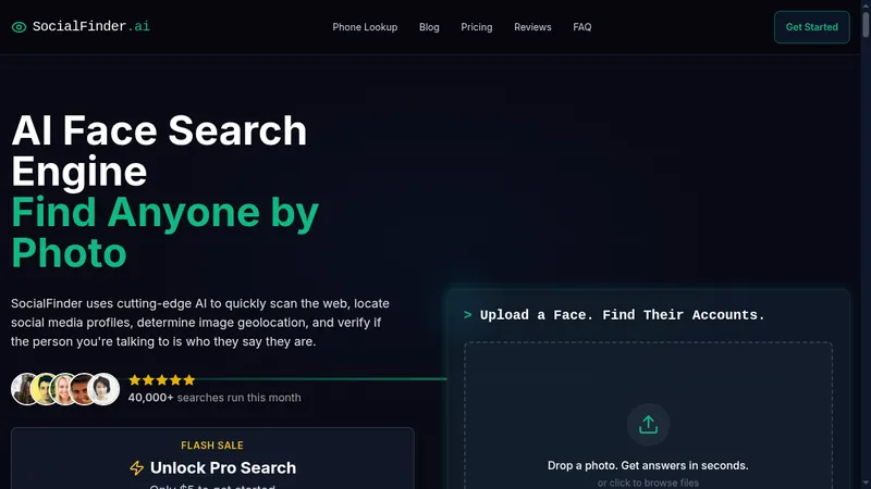 socialfinder.ai website