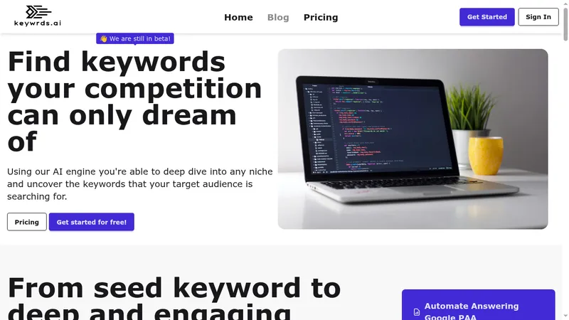 keywrds.ai website