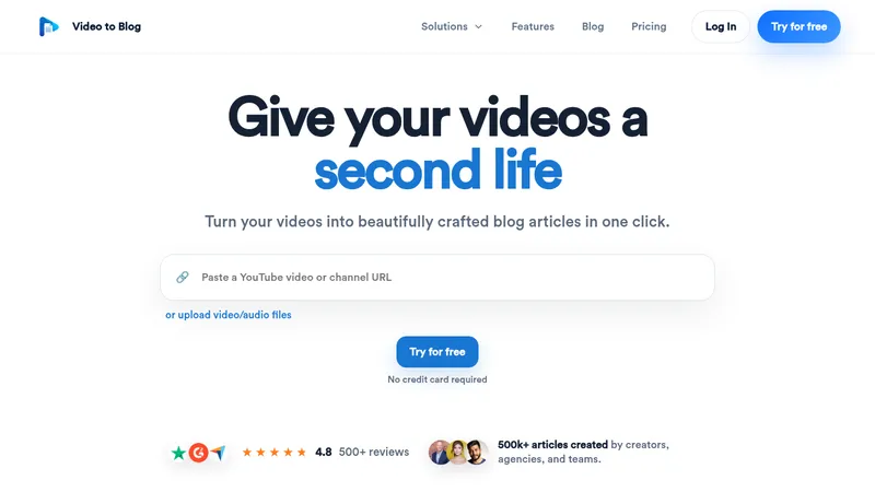 video to blog website