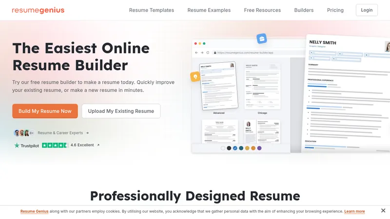 resume genius website