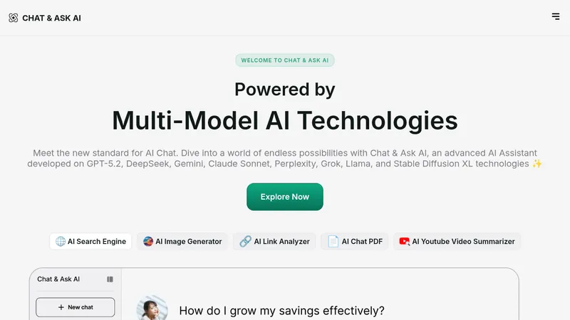 chat & ask ai website