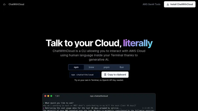 chatwithcloud website