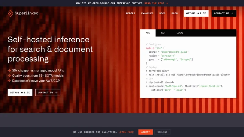 superlinked inference engine website