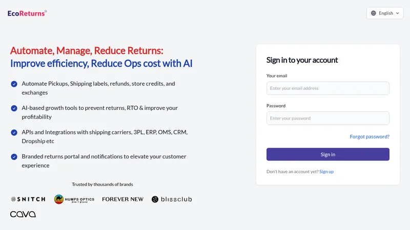 ecoreturns website
