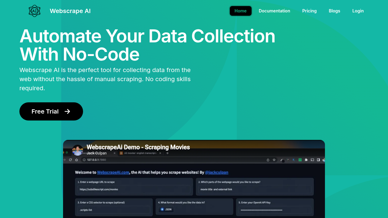 webscrape ai website