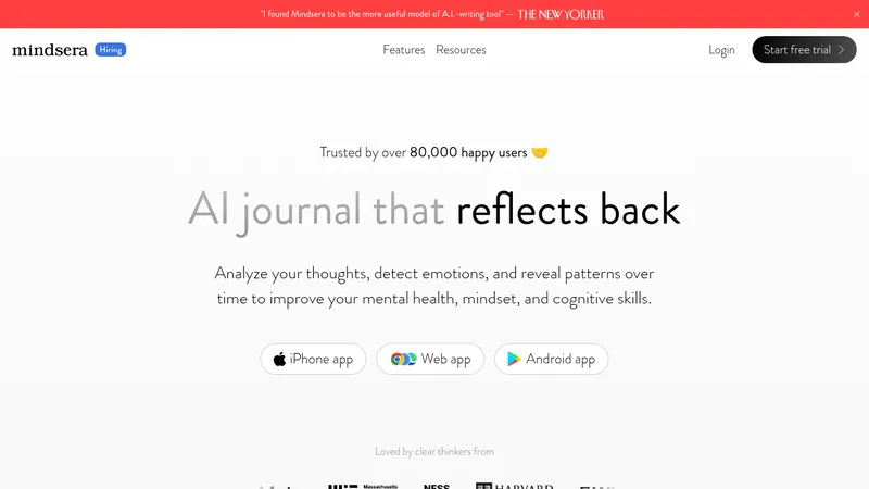 mindsera website