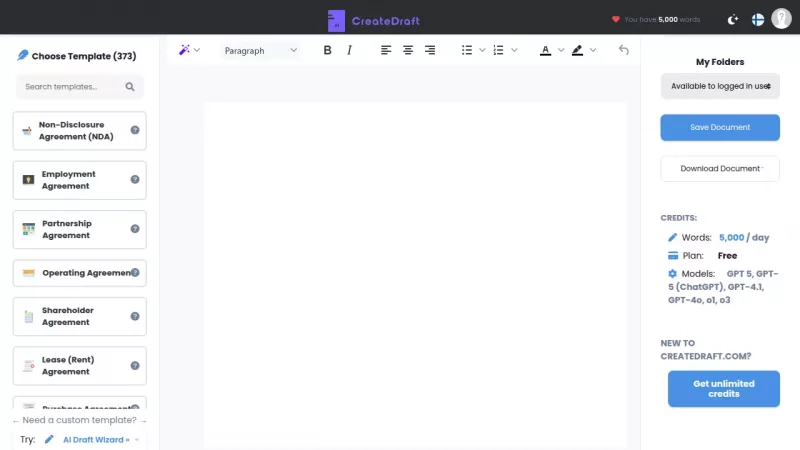 CreateDraft screenshot