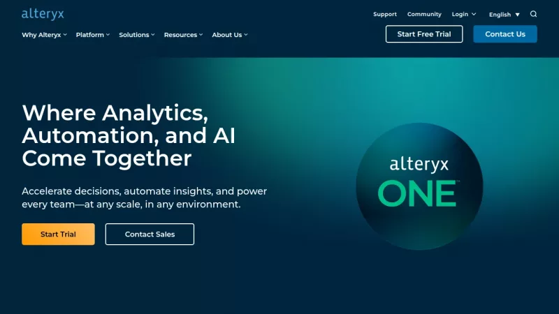 Alteryx AI Data Analytics Platform screenshot