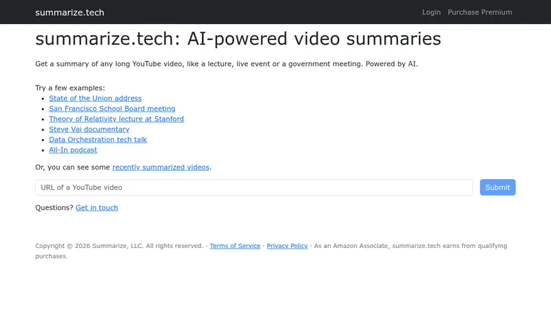 summarize.tech website