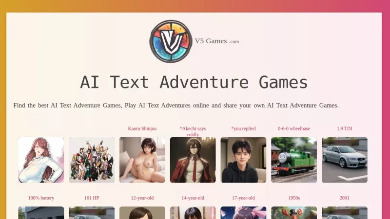 V5 Games AI Chat - Text Adventure Games screenshot