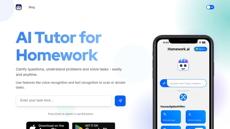 homework.ai website