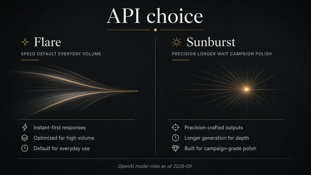 Flare vs Sunburst decision: speed default vs precision path