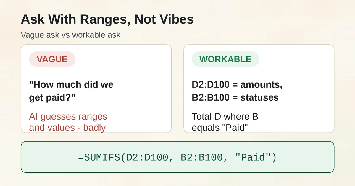 Vague ask versus workable ask with exact column ranges