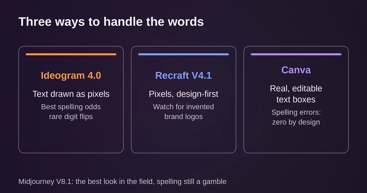 Ideogram, Recraft, and Canva compared on text handling