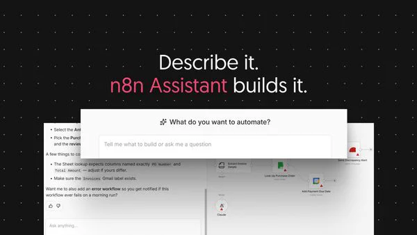 UI: chat prompt describing an automation